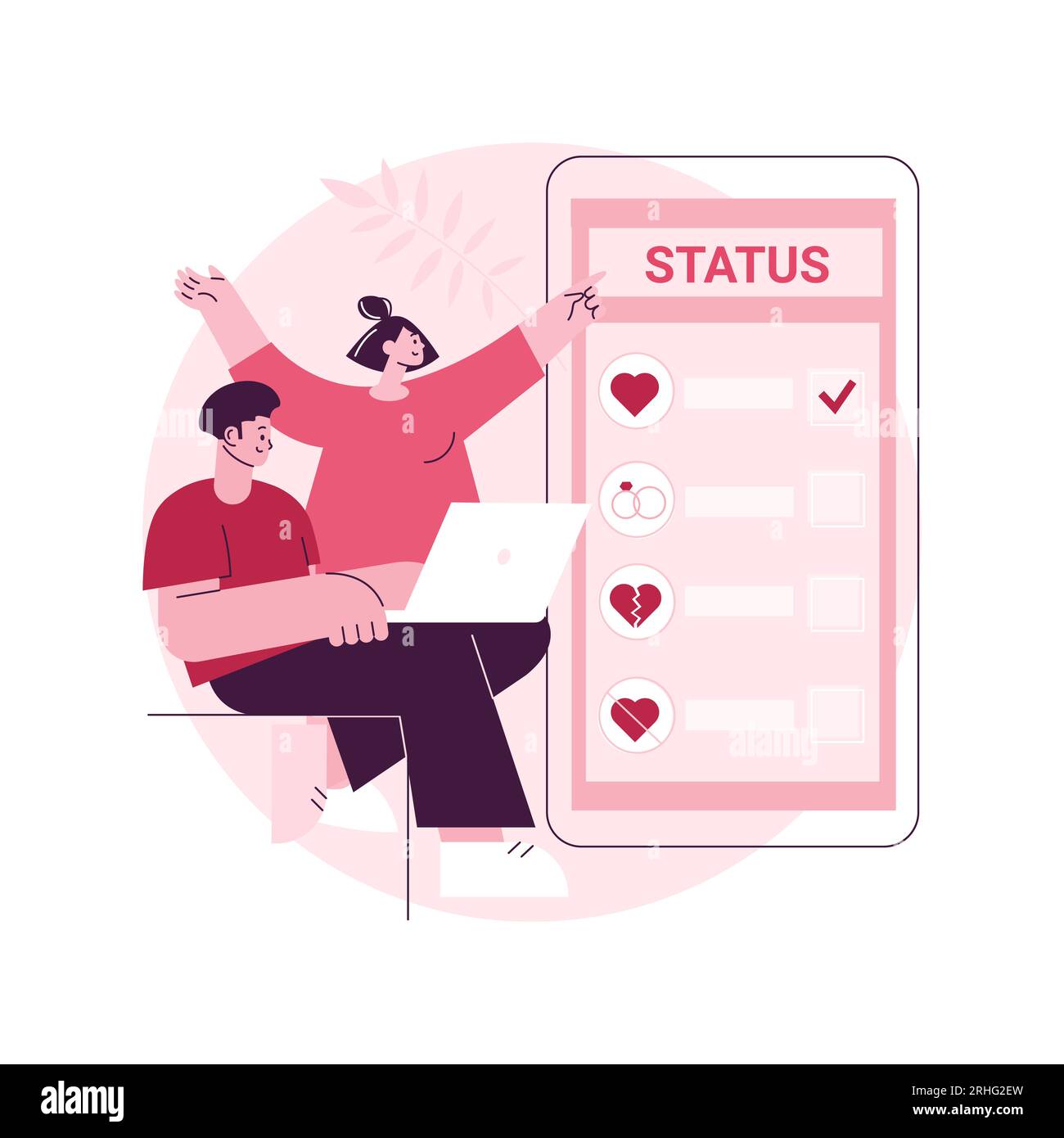 Relationship status abstract concept vector illustration. Relationship