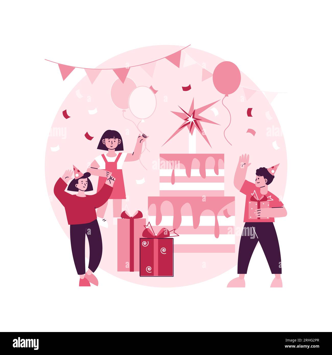 Kids birthday abstract concept vector illustration. Kids birthday party ...