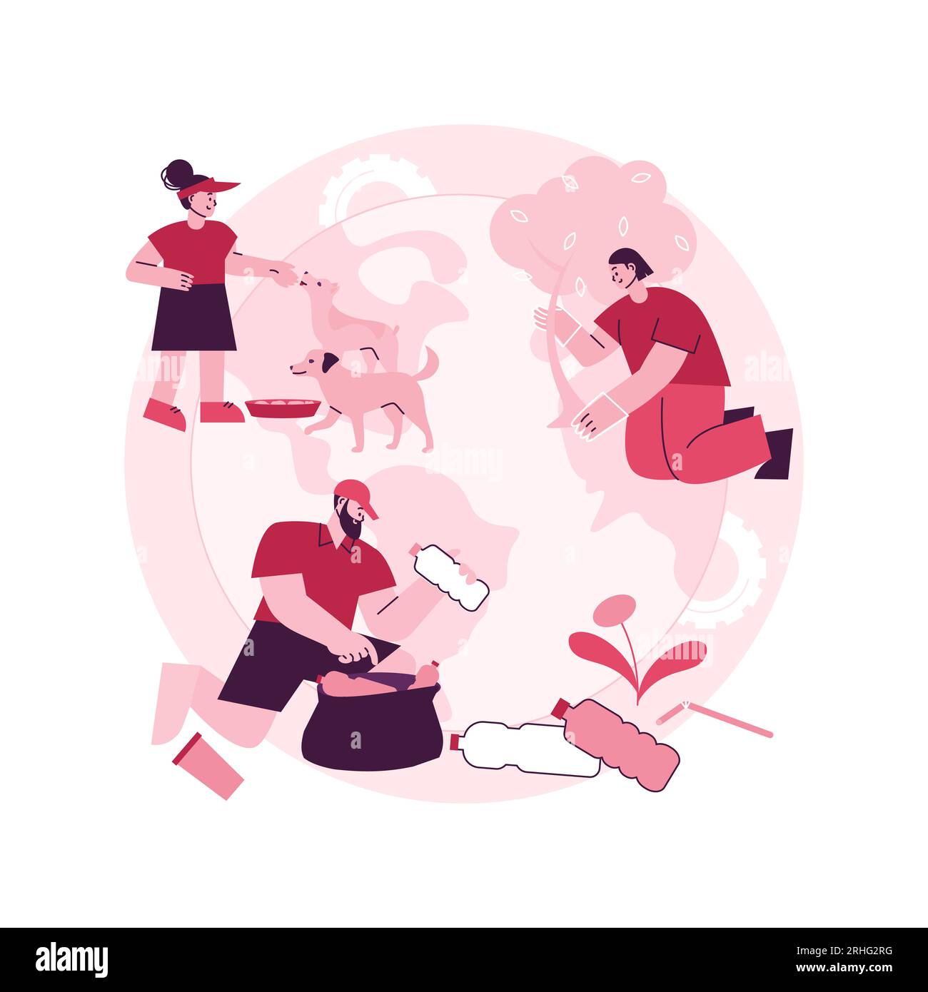Volunteering abstract concept vector illustration. Volunteer project ...