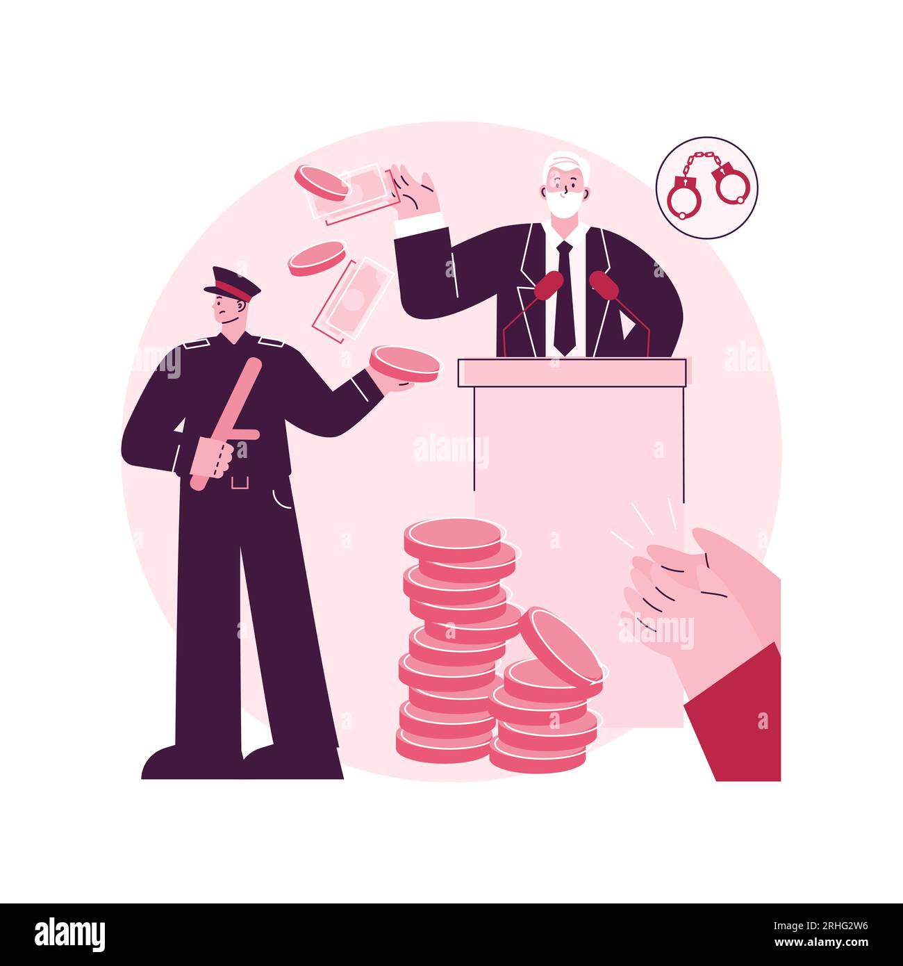 Political corruption abstract concept vector illustration. Police 