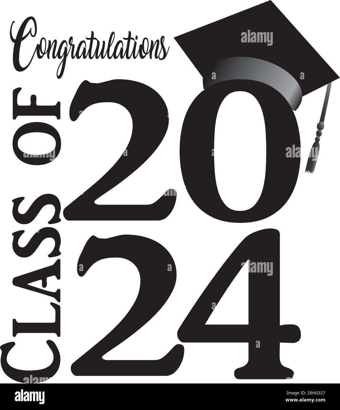 Class Of 2024 Word Lettering Script Banner Congrats Graduation Lettering  With Academic Cap Template For Design Party High School Or College Graduate  Invitations Stock Illustration - Download Image Now - iStock