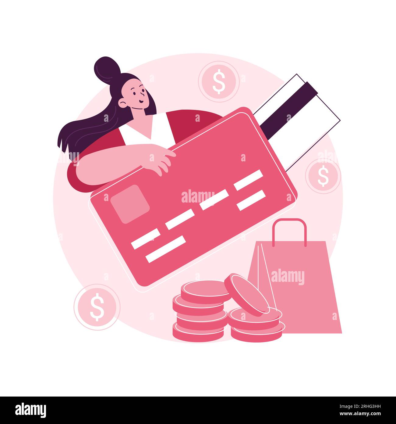 Plastic money abstract concept vector illustration. Credit and debit