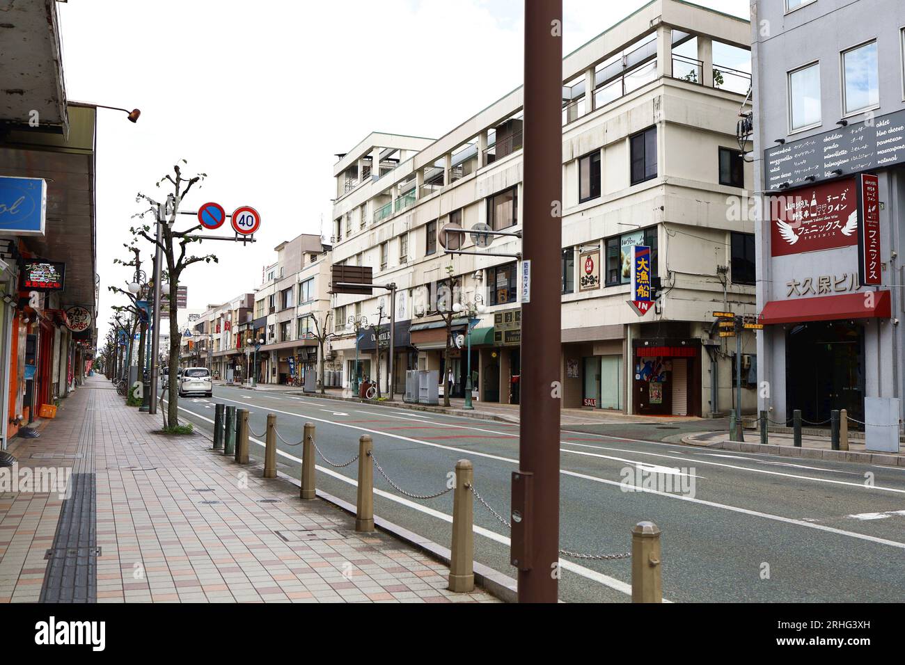 Yamagata City, Yamagata Prefecture, Japan, August 16, 2023.A busy street in the center of Yamagata. Stock Photo