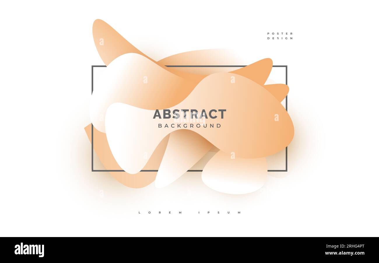 Orange and White Liquid Background. Abstract Geometric Background with ...