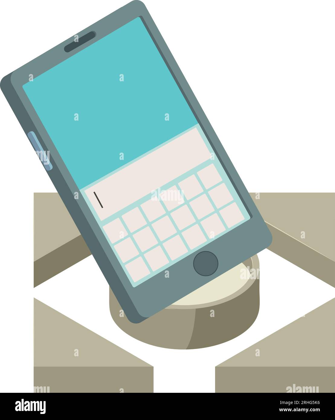 Smartphone icon isometric vector. New modern smartphone with screen turned on. Digitalization, modern technology Stock Vector