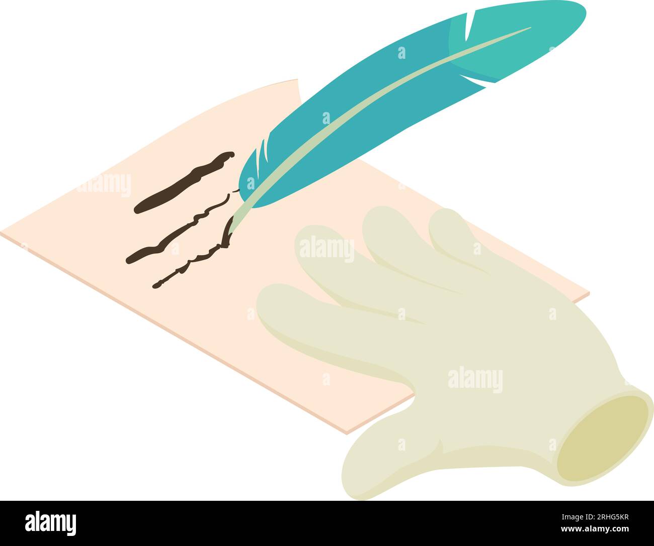 Handwritten letter icon isometric vector. Sheet of paper with text and ...