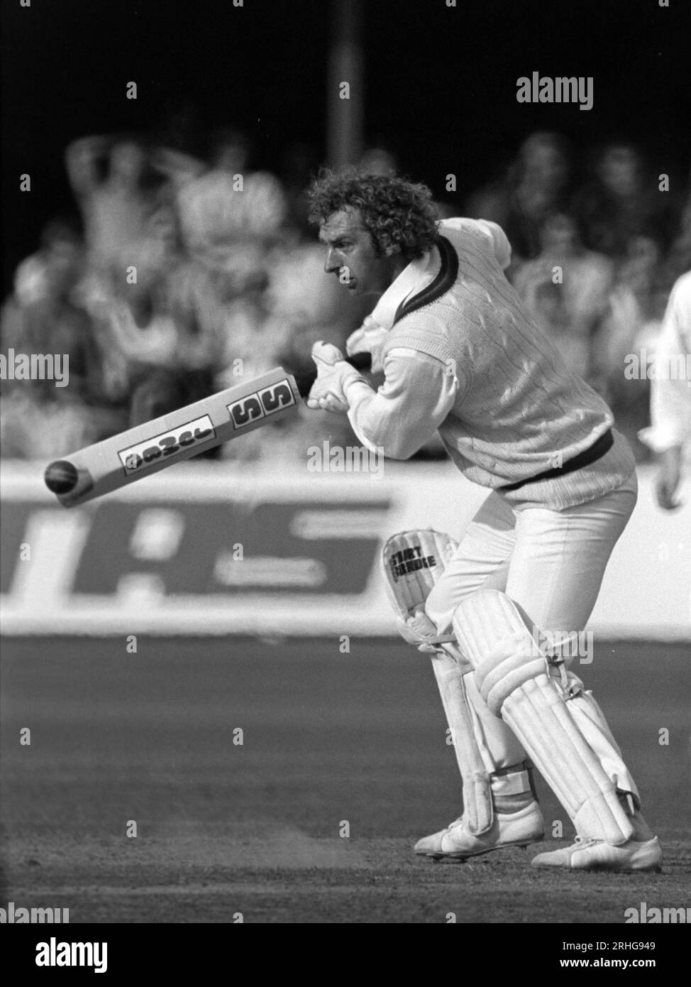 David Lloyd (Lancashire) batting, Worcs vs Lancs, John Player League, New Road, Worcester, England 3rd Sept 1978 Stock Photo