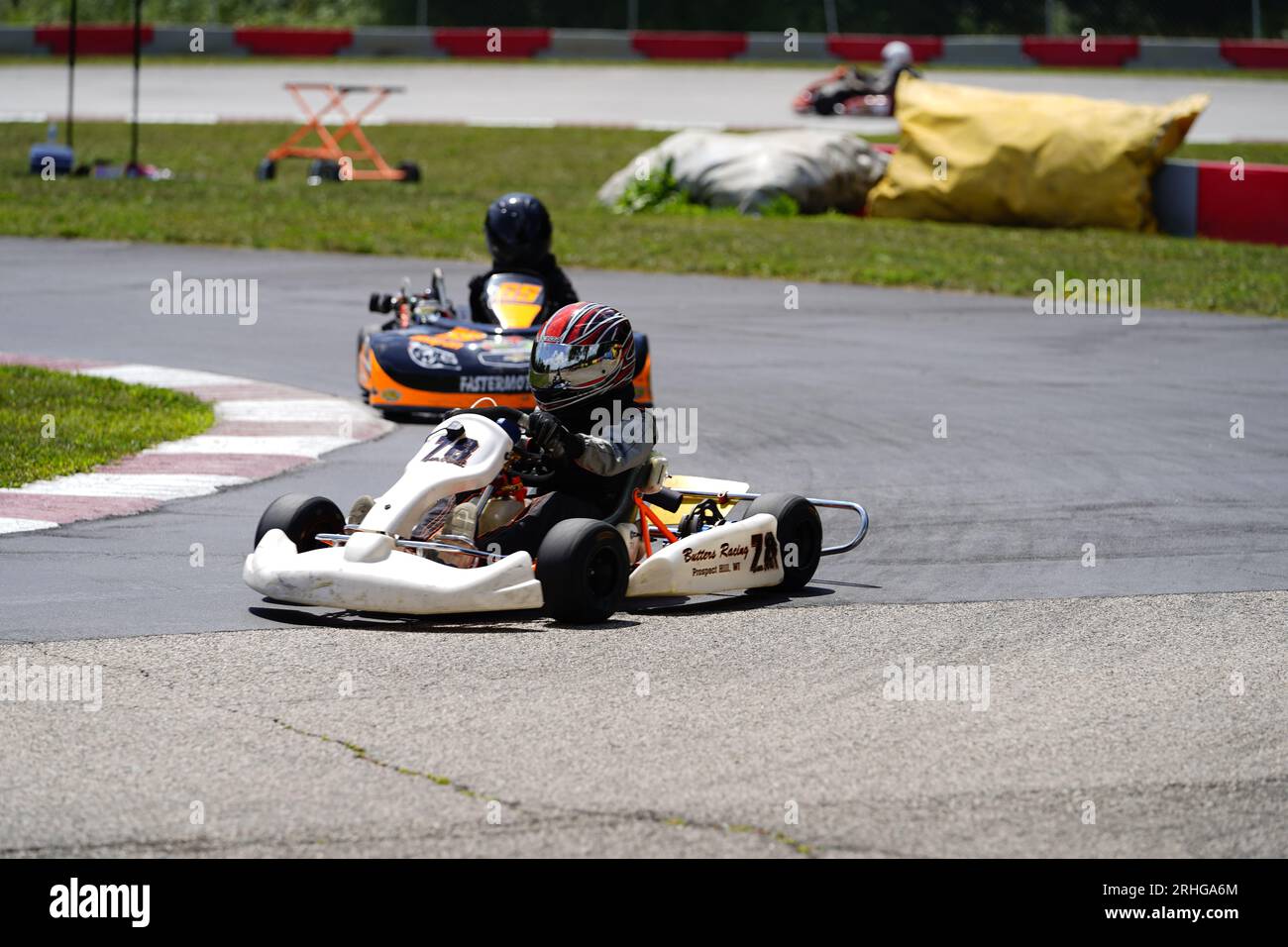 Adult go-kart drivers raced in national races at Badger Kart club Wolf ...