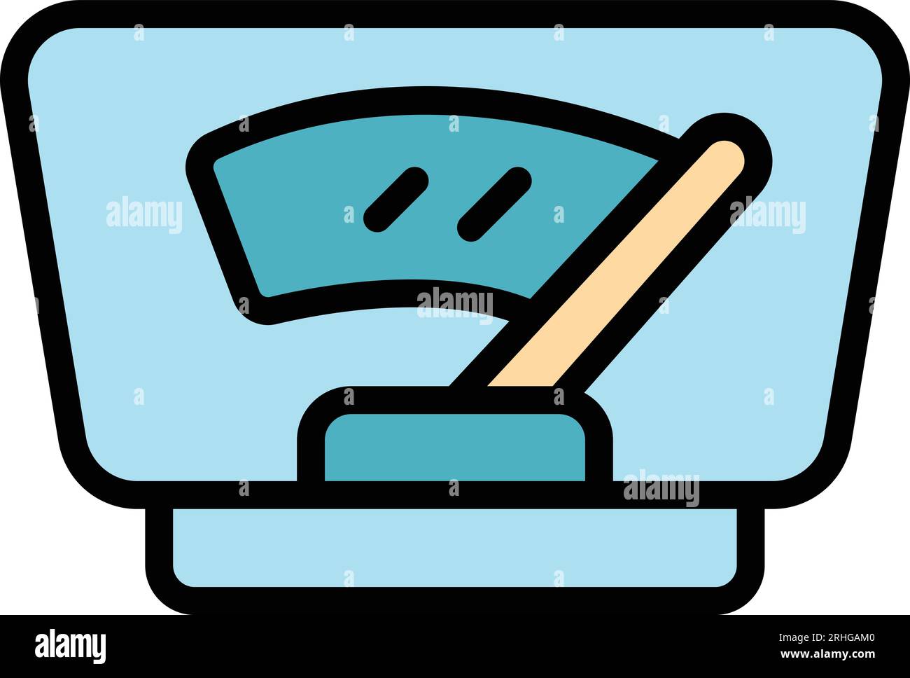 Change windshield wiper icon outline vector. Car glass. Window 