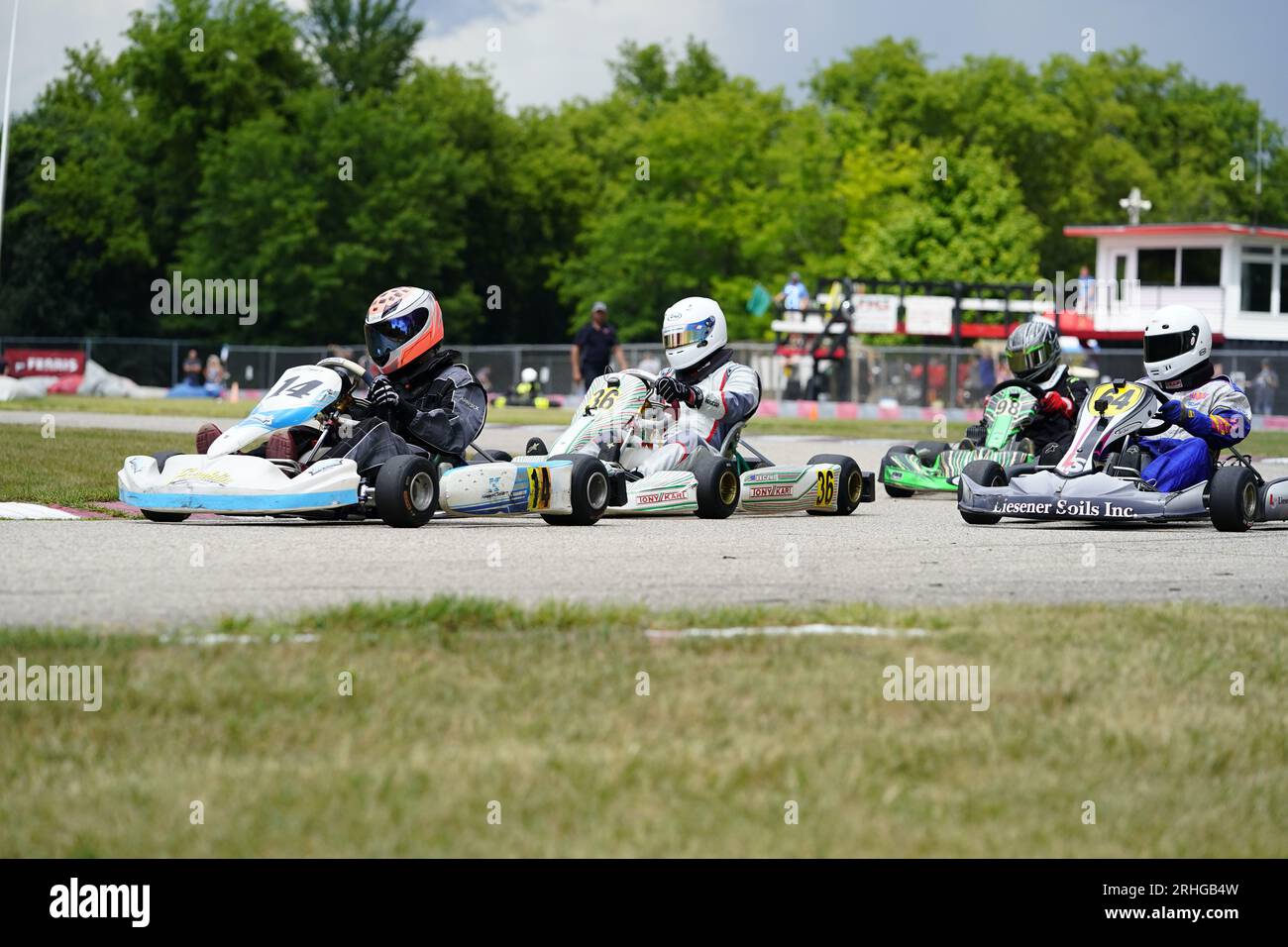 Adult go-kart drivers raced in national races at Badger Kart club Wolf ...
