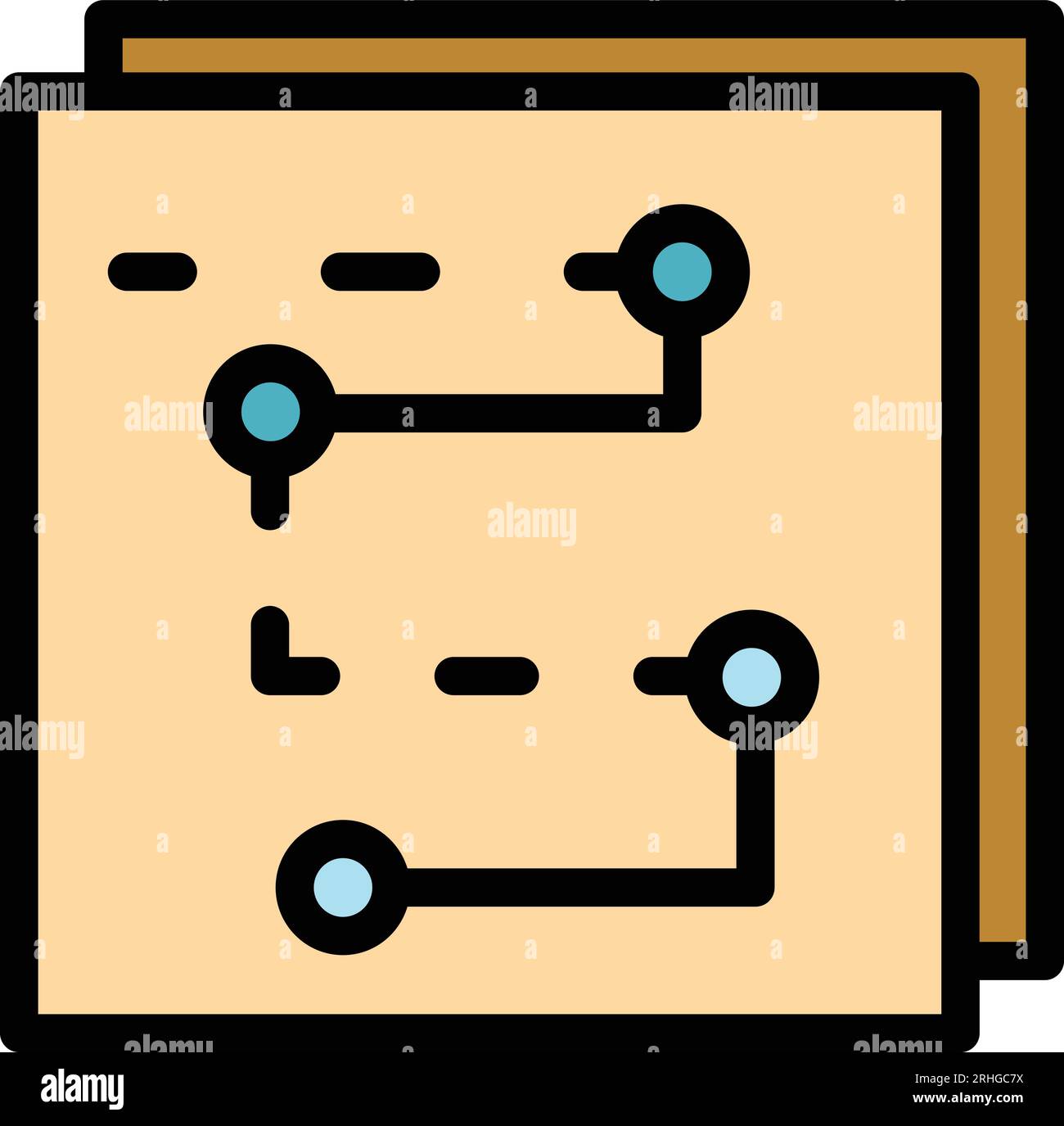 Trajectory path icon outline vector. Travel launch. Motion pin color ...