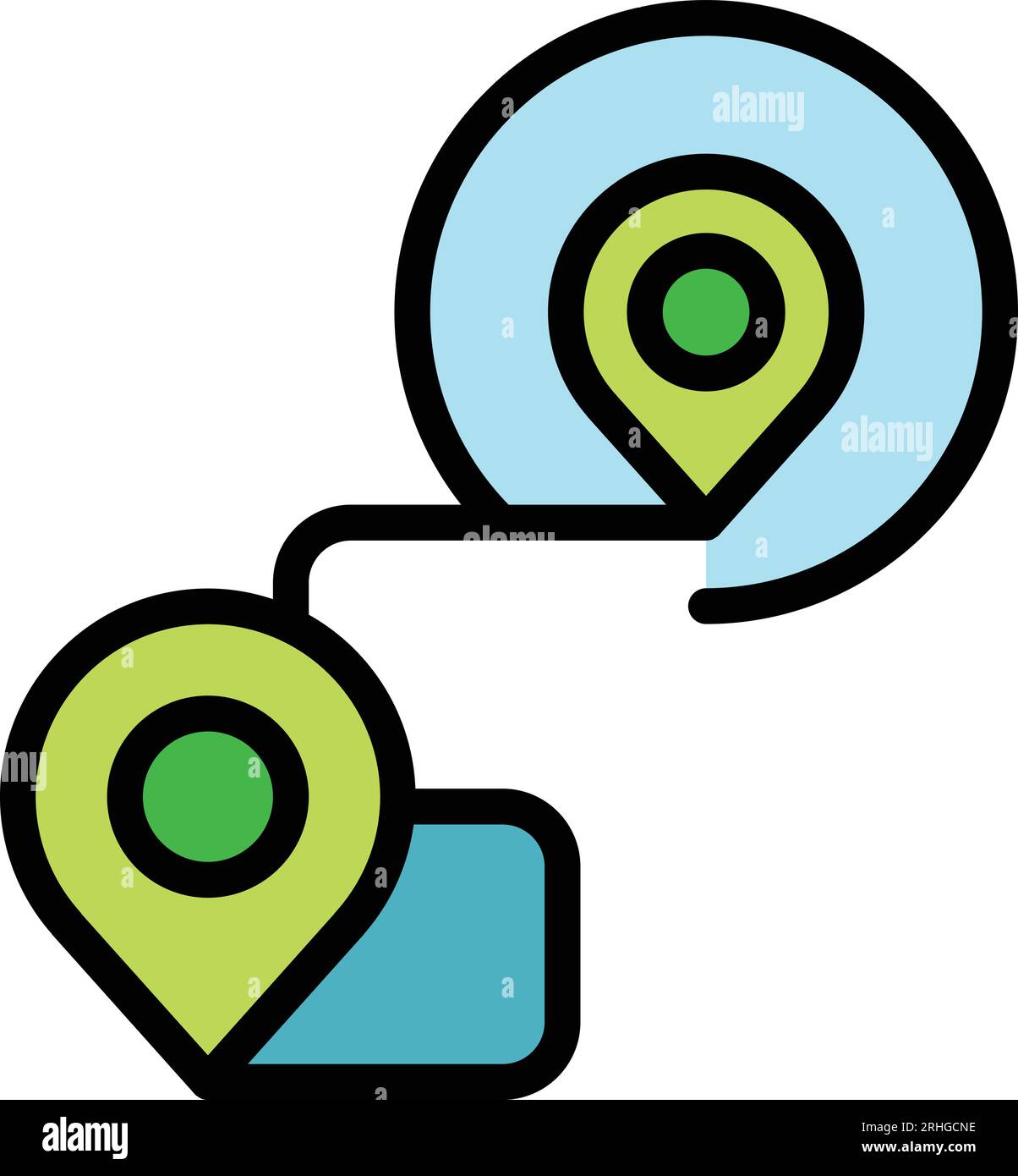 Gps route icon outline vector. Map location. Direction pointer color ...