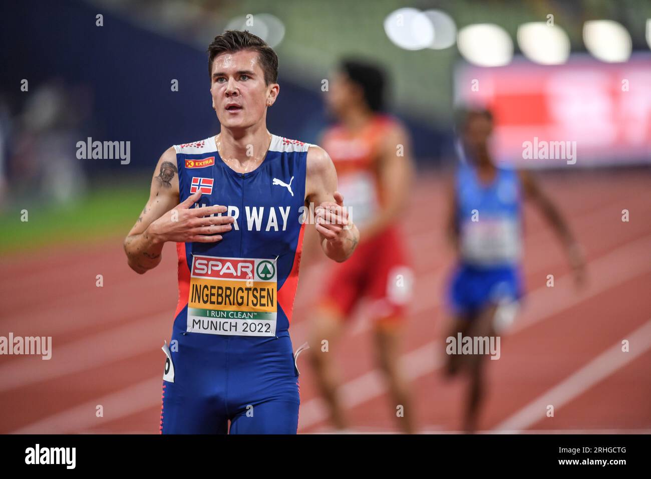 Jakob Ingebrigtsen (Norway). 5000m Gold Medal. European Championships