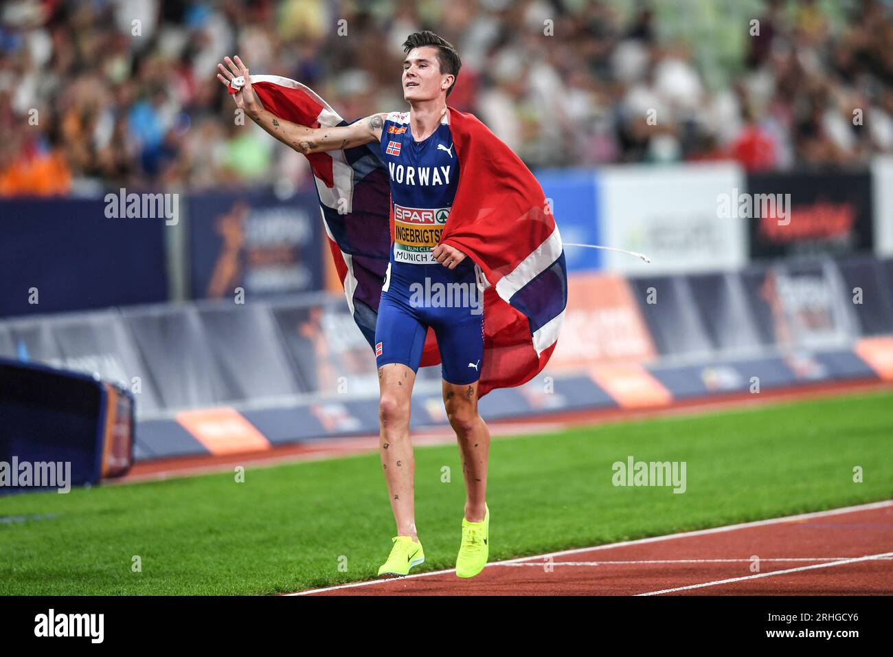 Jakob Ingebrigtsen (Norway). 5000m Gold Medal. European Championships