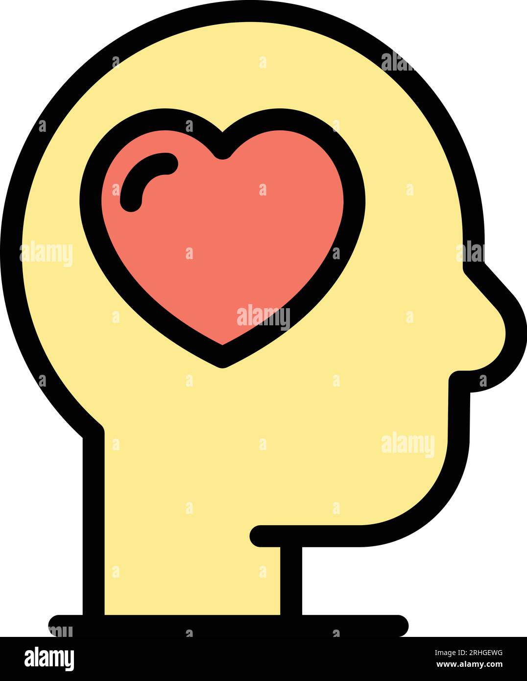 Mind in love icon outline vector. People health. Balance energy color ...