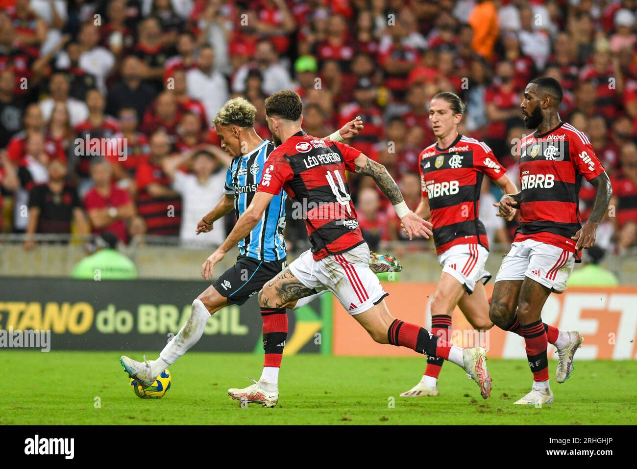 Rio, Brazil - august 16, 2023, Bitello player in match between Flamengo vs Gremio by semifinal ...