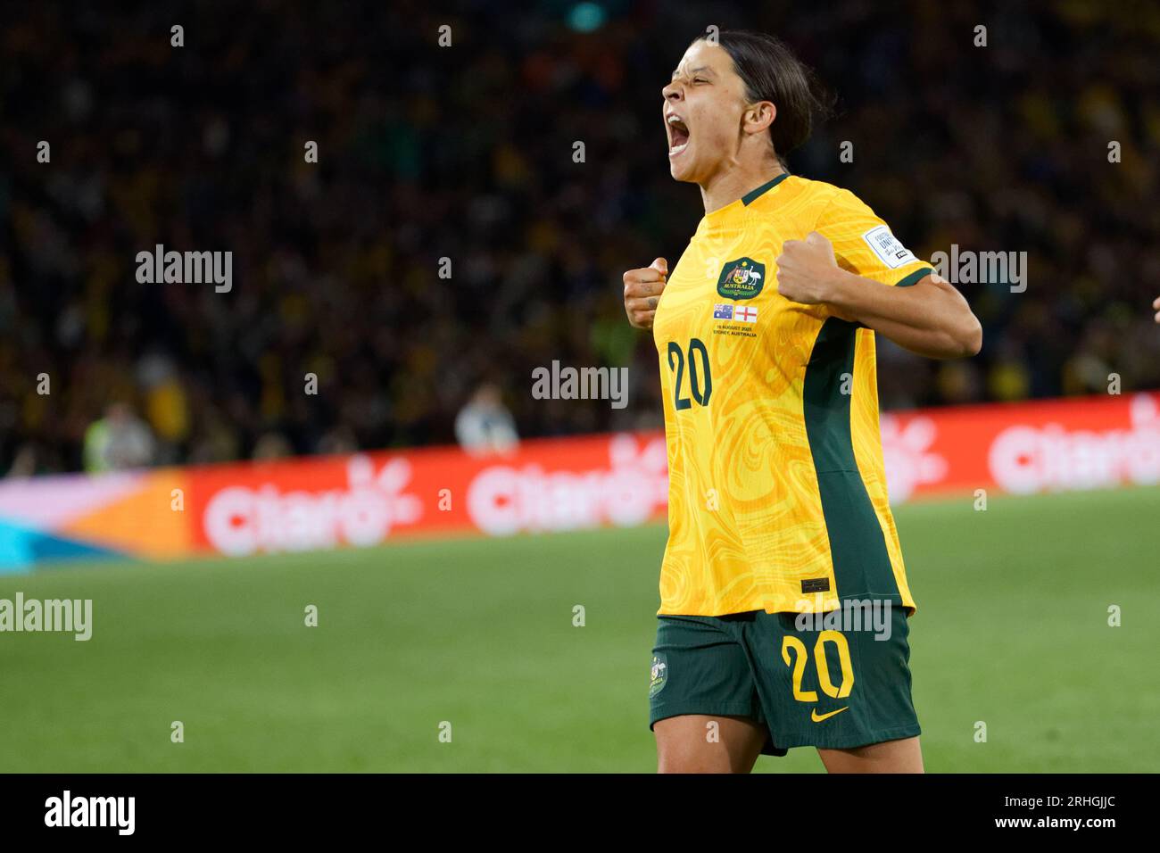 Sydney, Australia. 16th Aug, 2023. Sam Kerr of Australia celebrates