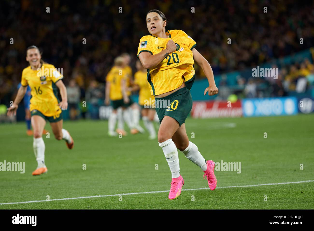 Sydney, Australia. 16th Aug, 2023. Sam Kerr of Australia celebrates