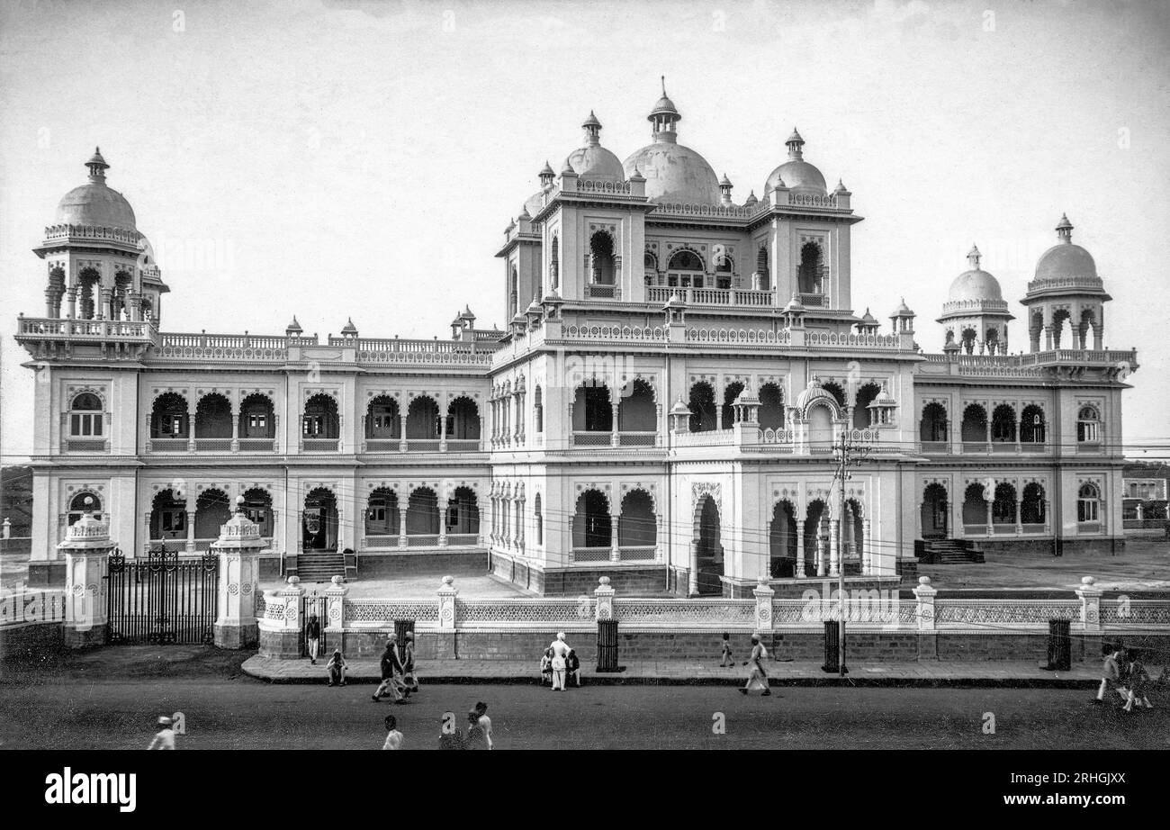 Vintage Black and White Photo. of Girls English High School Jamnagar Saurashtra Gujarat India Asia. Stock Photo