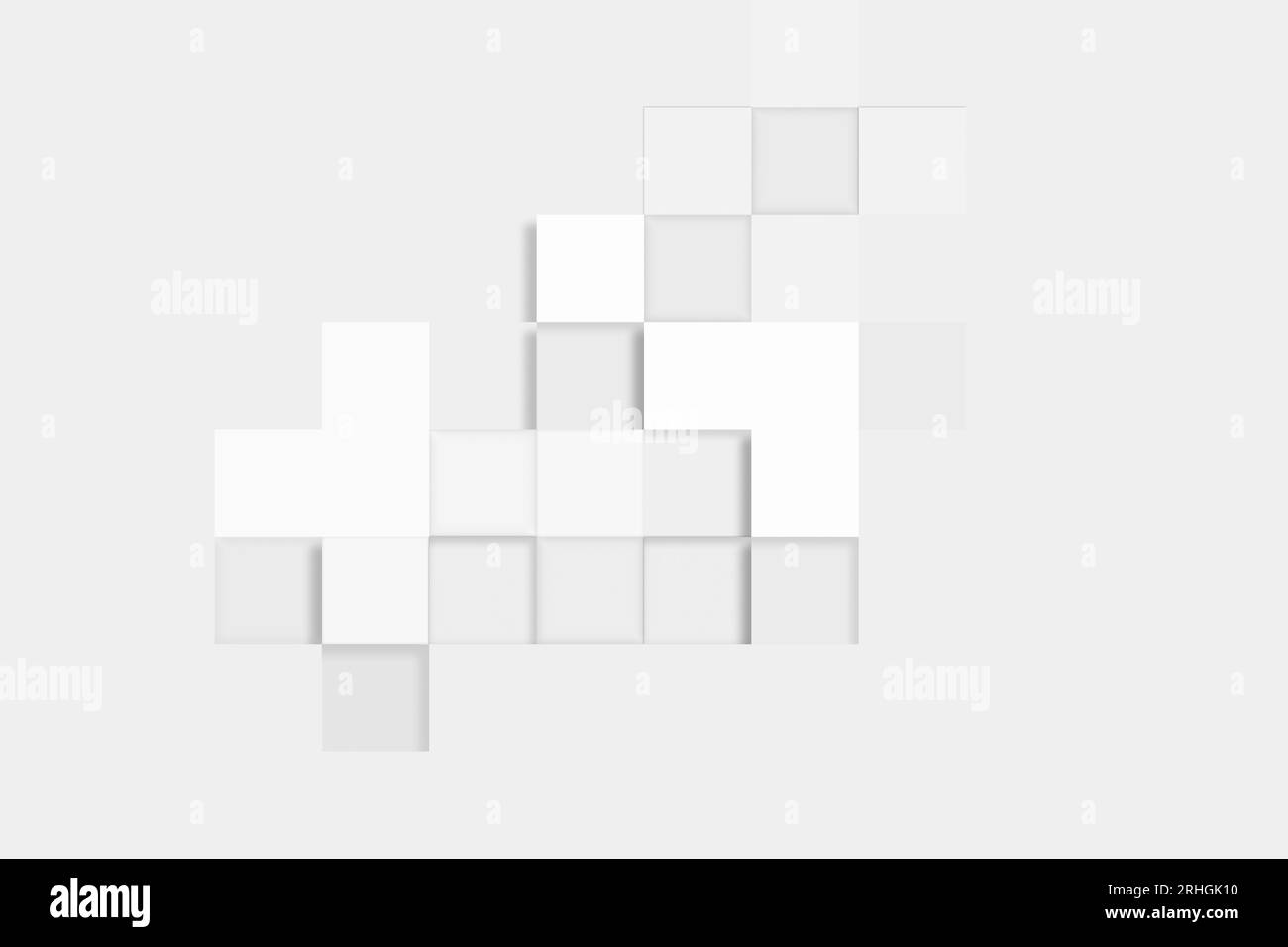Abstract geometric shapes, white cubes. Box - Container. Stock Photo