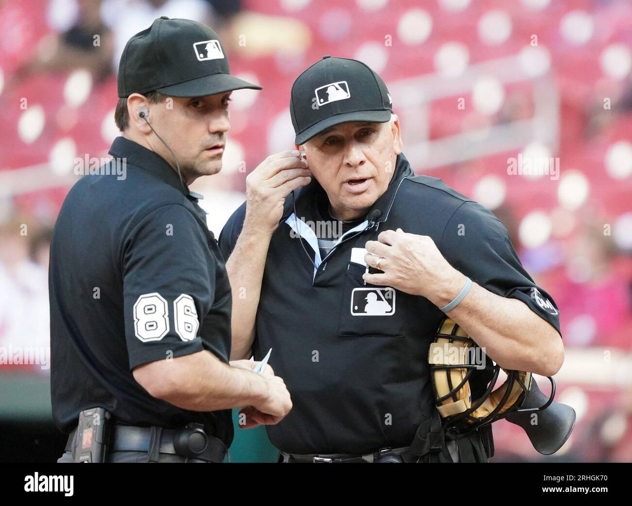 MLB umpire Erich Bacchus (101) in the first inning during a