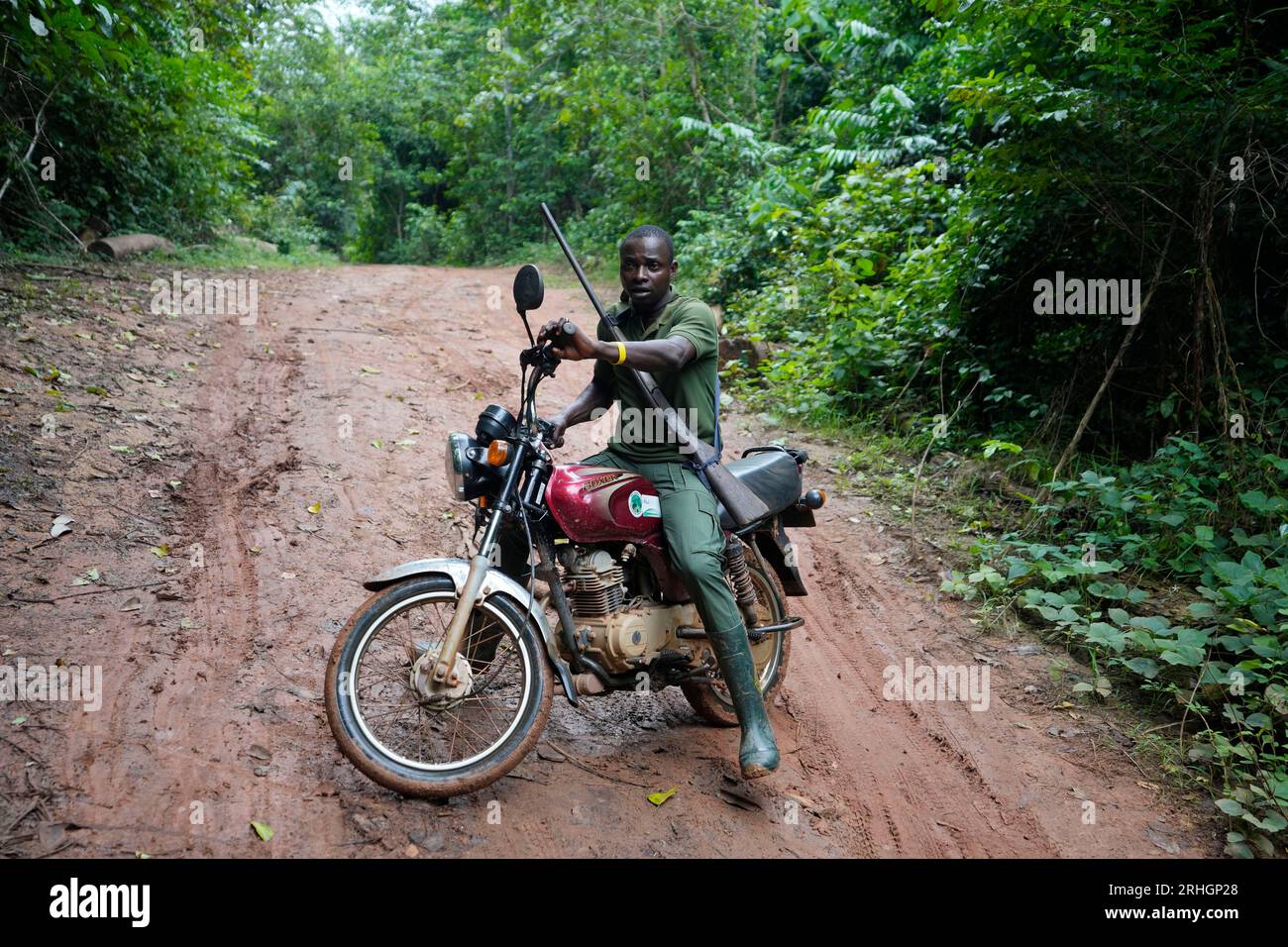 Sunday Abiodun, 40, a former poacher turned forest ranger, patrols on a ...