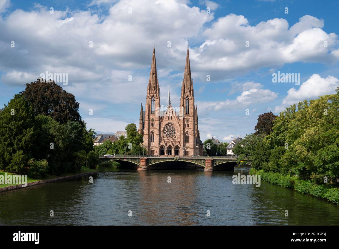 famous Saint-Paul church in Strasbourg, France, Europe Stock Photo