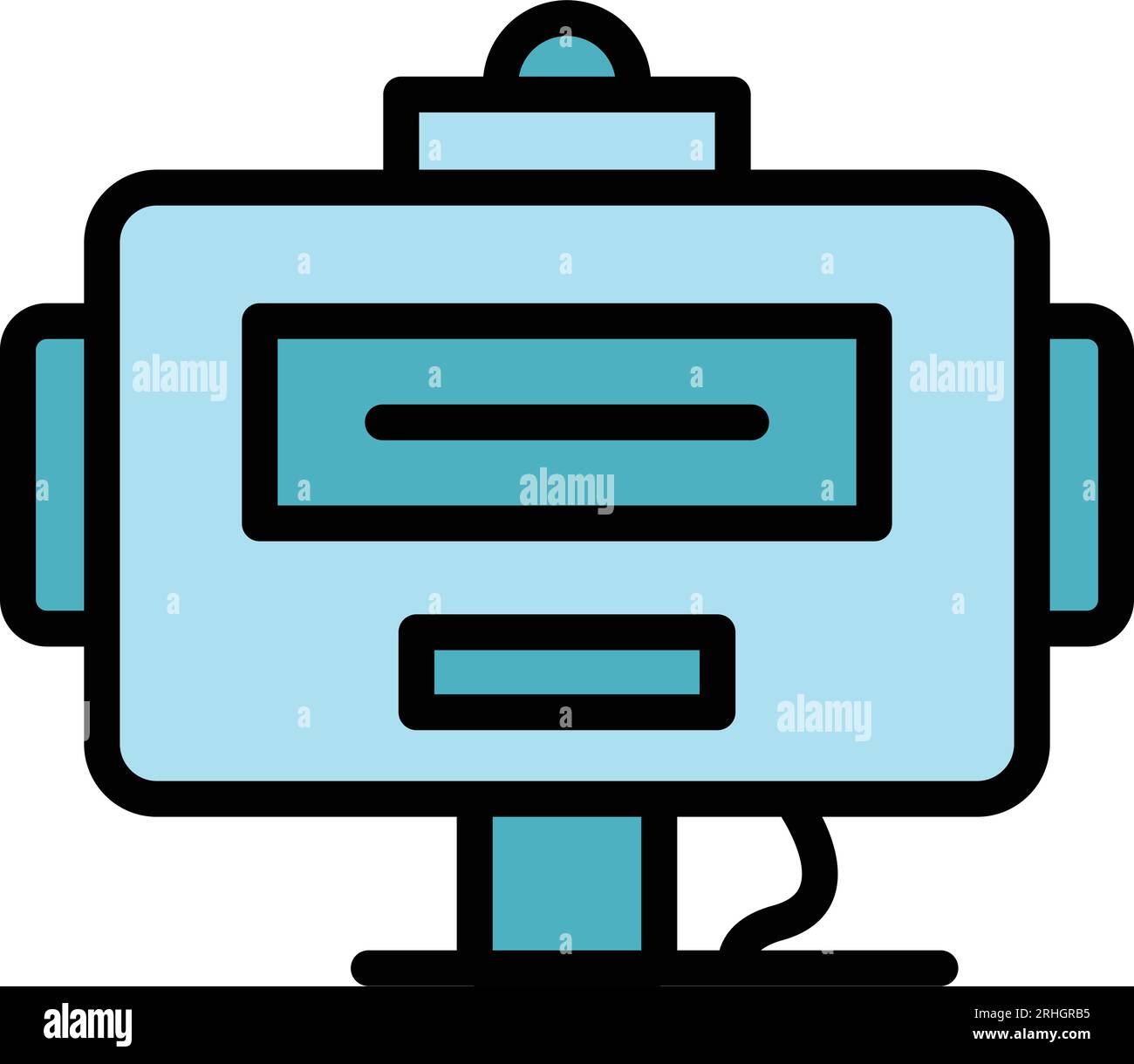 Robot head icon outline vector. Cute bot. Android child color flat Stock Vector