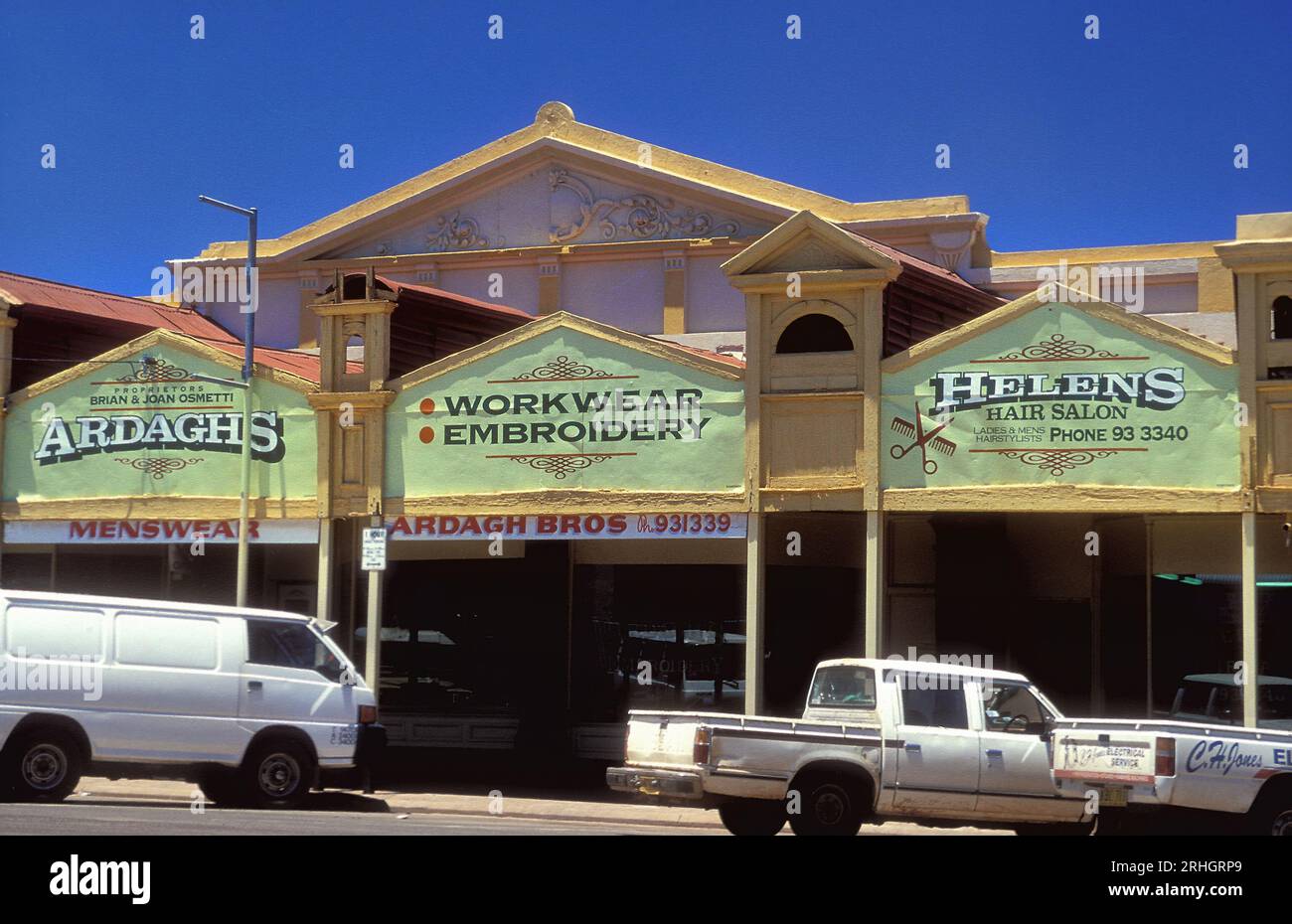 Gold mining town shopping centre architecture, Boulder, Western Australia Stock Photo