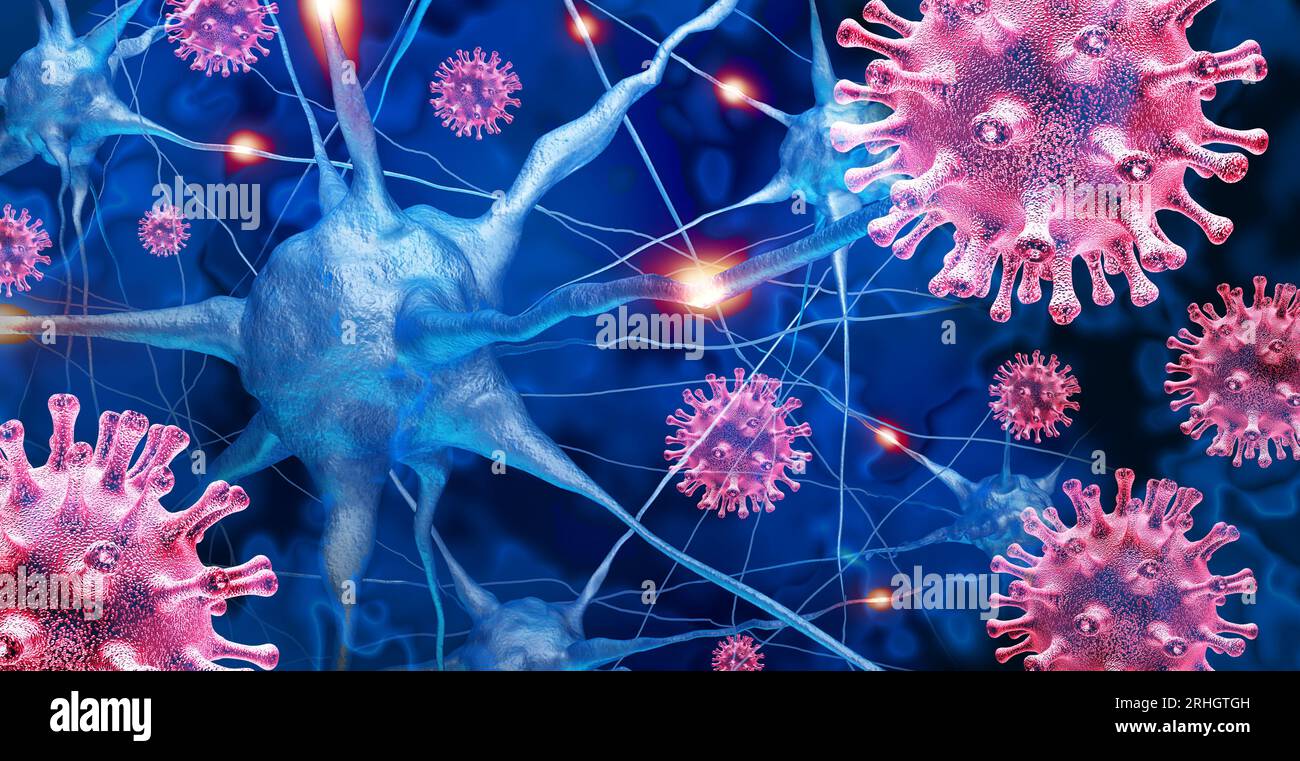 Viral Encephalitis brain Infection as a virus causing inflammation and