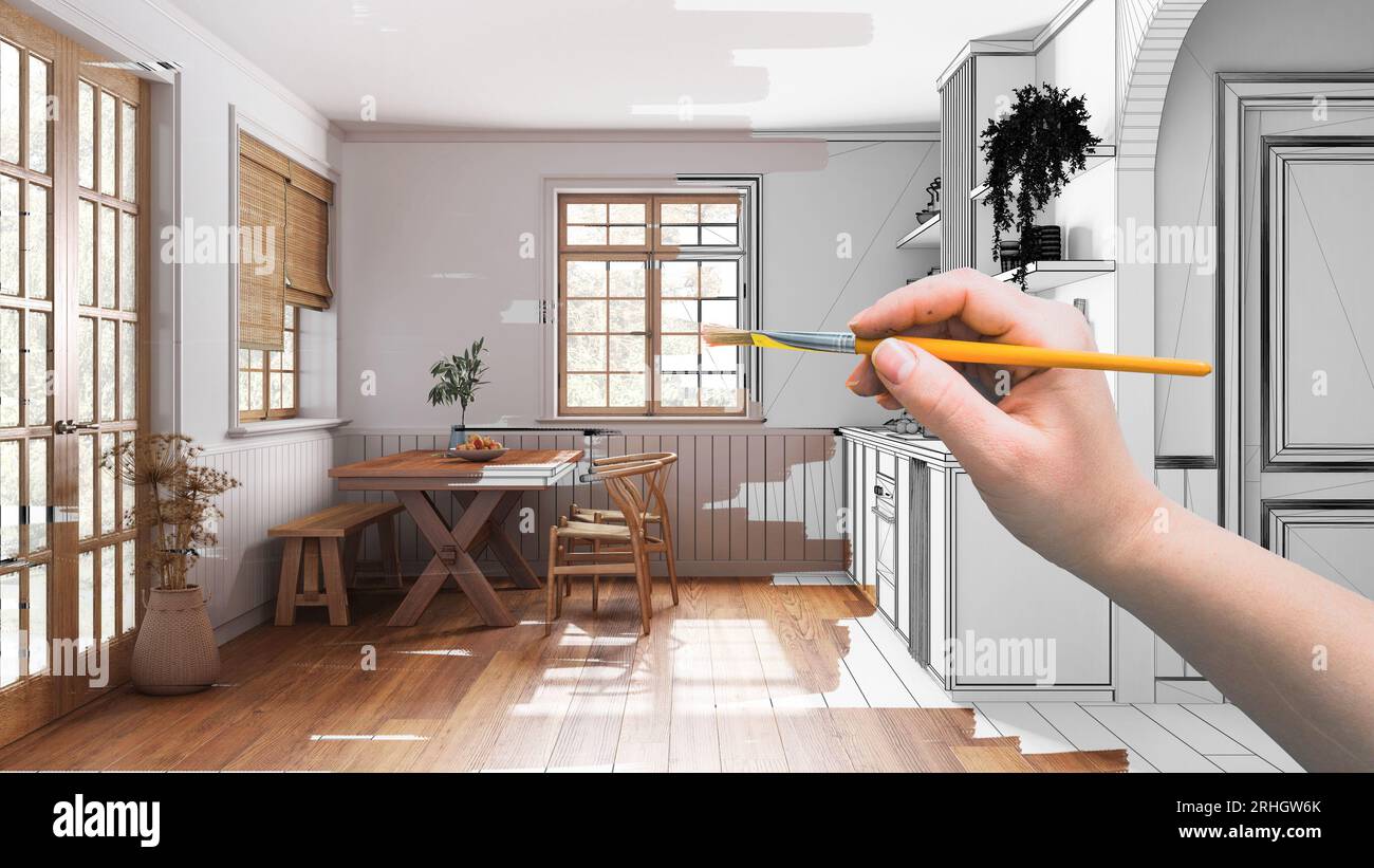 https://c8.alamy.com/comp/2RHGW6K/blueprint-project-draft-sketch-of-farmhouse-kitchen-and-dining-room-hand-painting-interior-details-design-concept-idea-parquet-floor-custom-furni-2RHGW6K.jpg