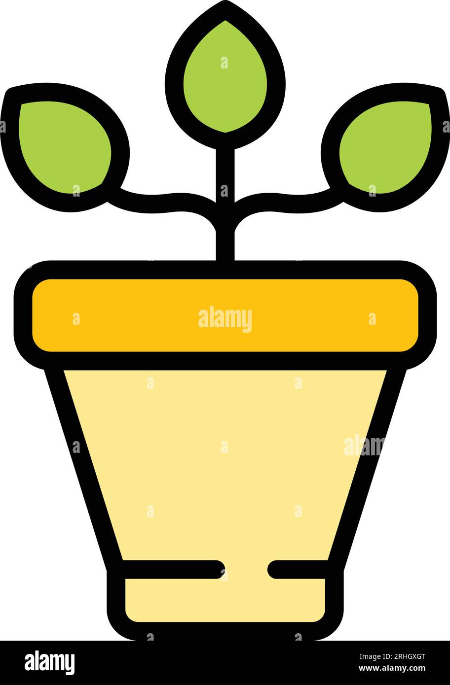 Plant pot icon outline vector. Soul spa. Stress reduction color flat ...