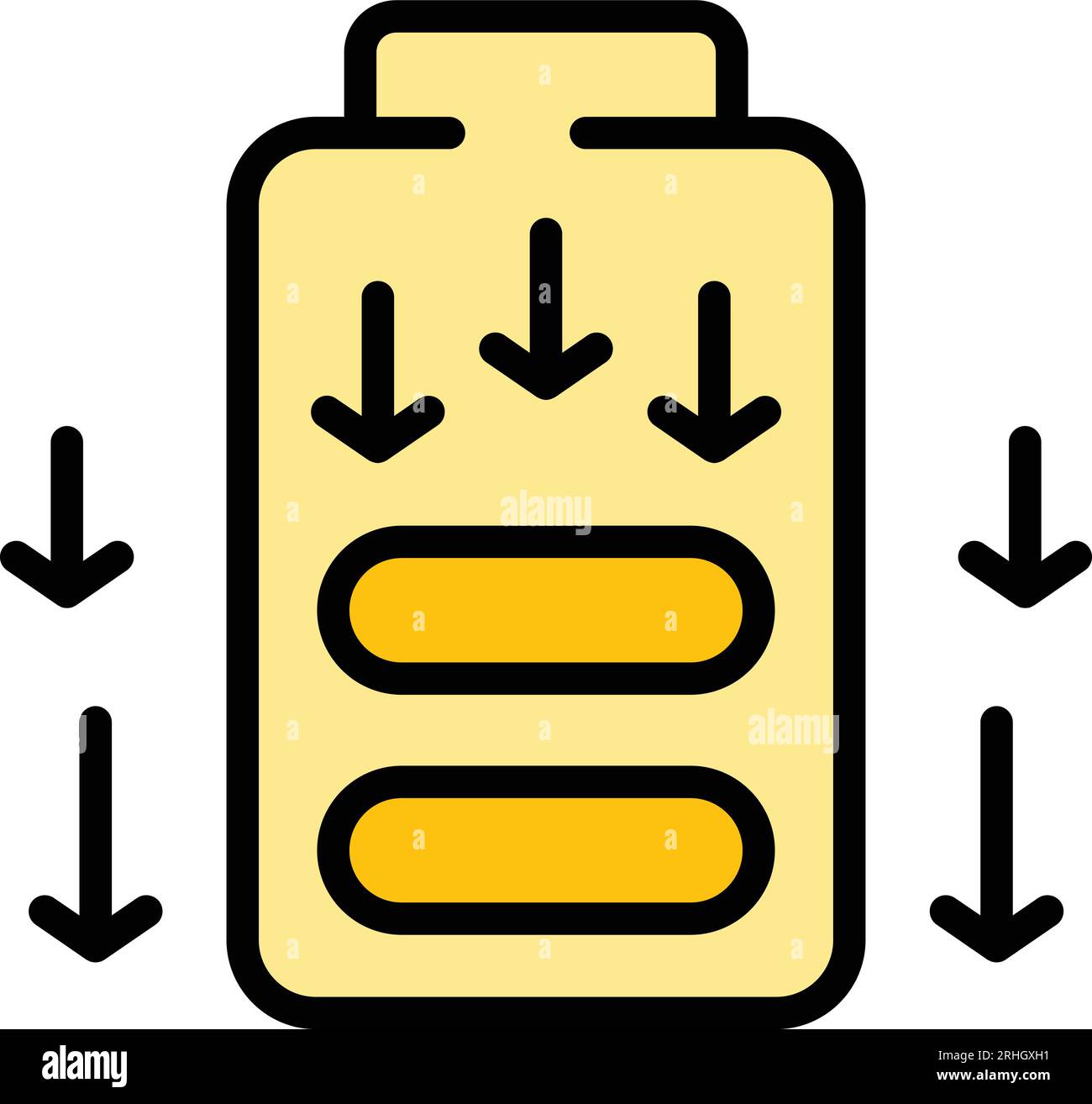 Low battery energy icon outline vector. Stress reduction. Calm health ...