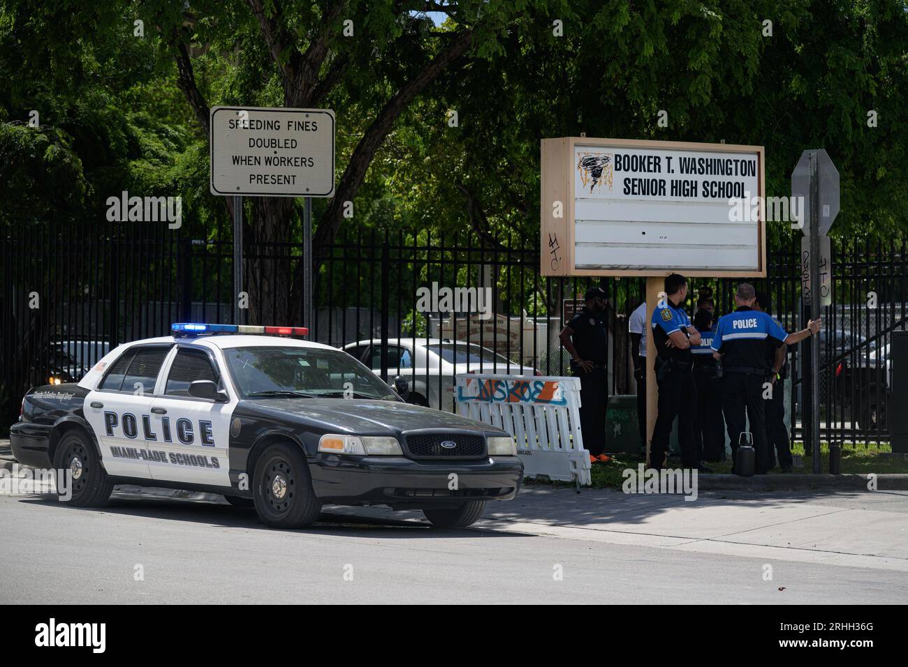 Miami, U.S. 16th Aug, 2023. Police presence, set uparound the 