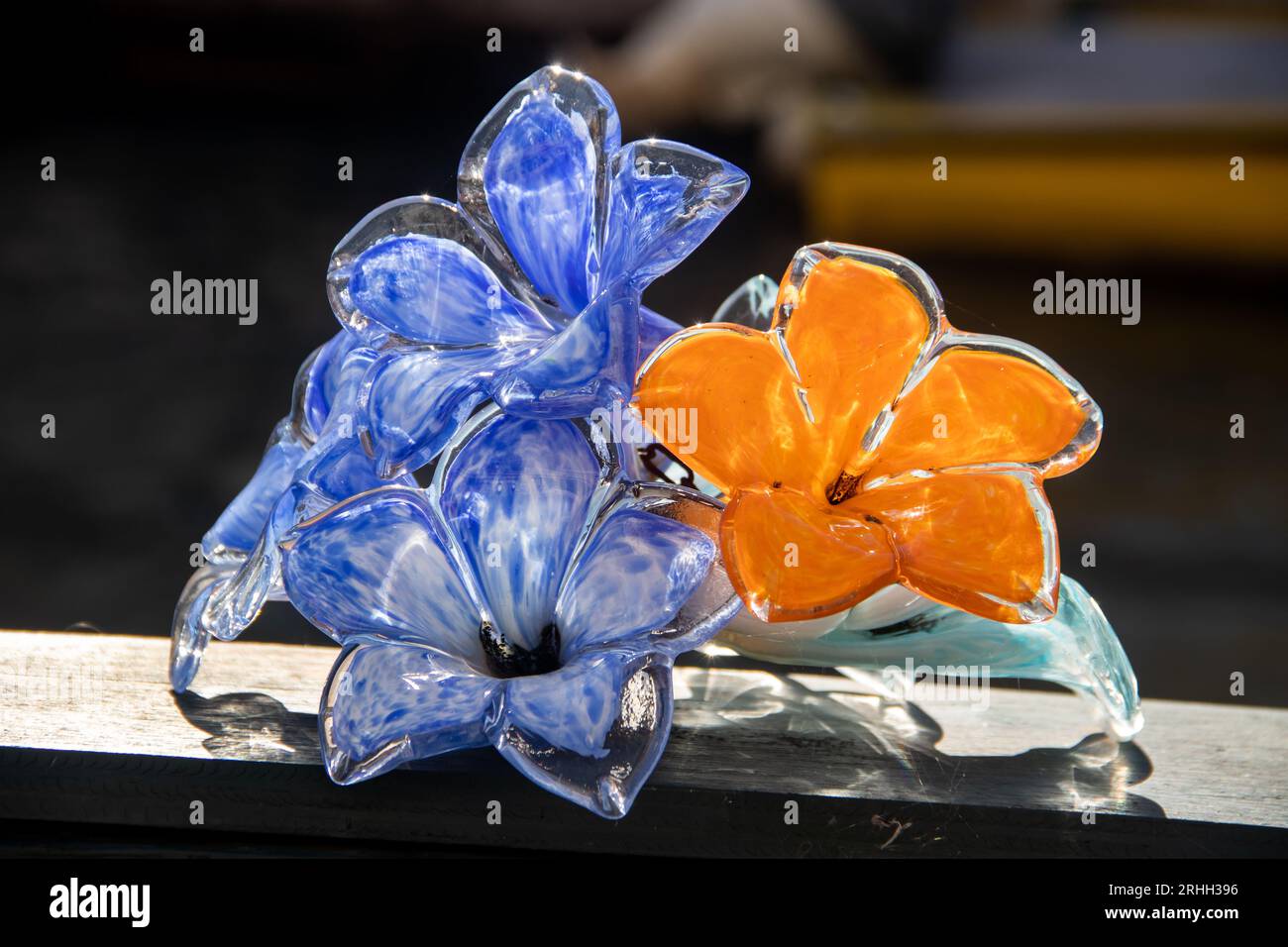 Traditional colorful Murano glass artefacts and products for sale