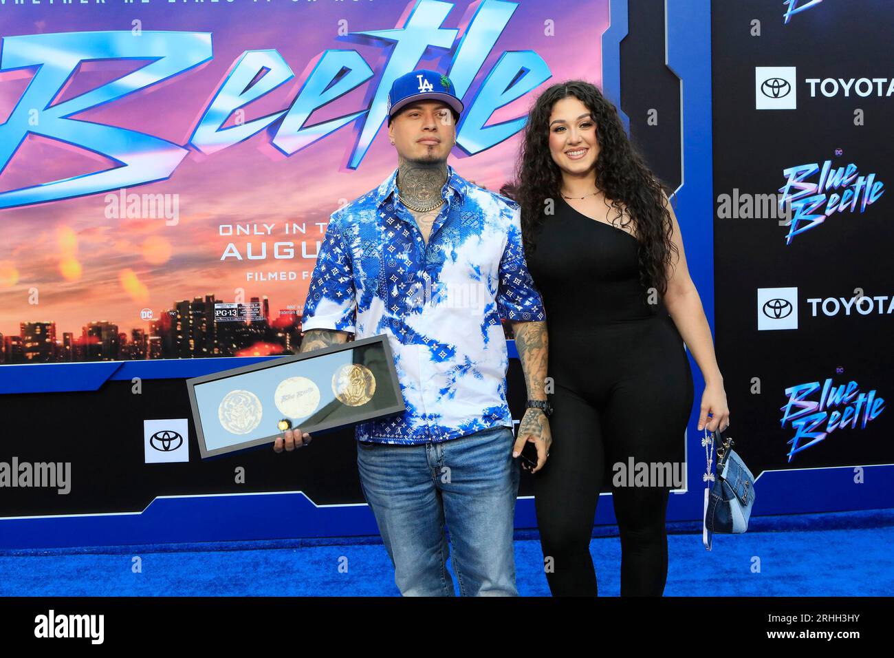 Los Angeles, USA. 15th Aug, 2023. LOS ANGELES - AUG 15: Roberto Ferrel, Silvia Ferrel at Blue Beetle Los Angeles Premiere at the TCL Chinese Theater IMAX on August 15, 2023 in Los Angeles, CA (Photo by Katrina Jordan/Sipa USA) Credit: Sipa USA/Alamy Live News Stock Photo