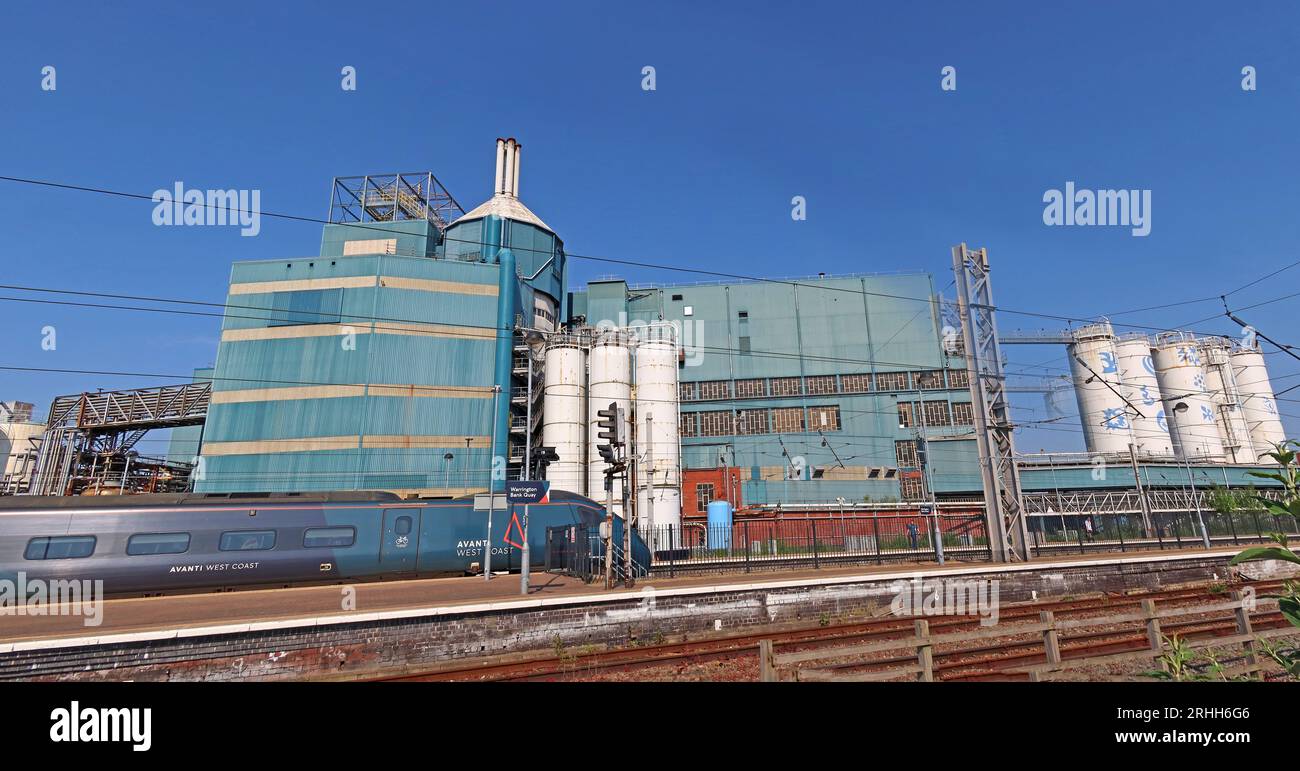 Famous landmark of Warrington, the Unilever Persil factory, 2 Liverpool Rd next to WBQ, Warrington, Cheshire, England, UK, WA5 1AA Stock Photo