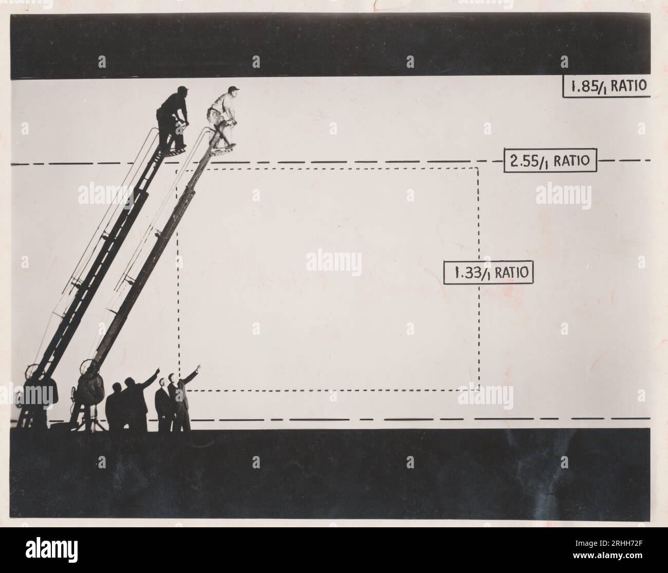 Vista Vision 1954, Y Frank Freeman shows Adolph Zukor The High And Wide Screen, Paramount Pictures. Stock Photo