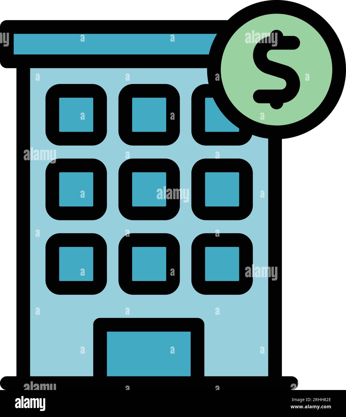 Apartment building icon outline vector. People house. City stay color ...