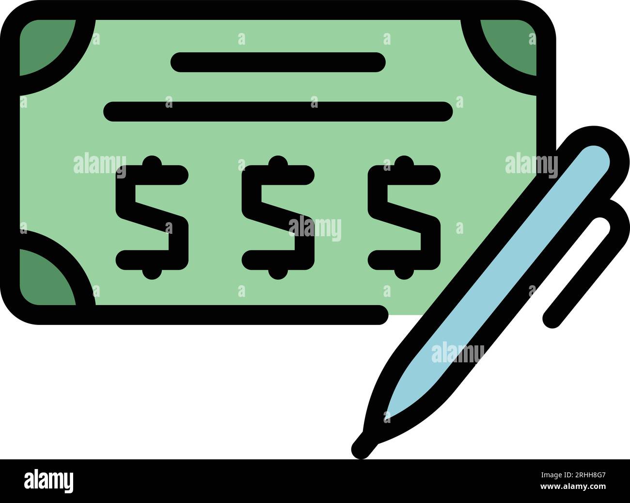 Bill paper icon outline vector. Mobile payment. Finance balance color ...