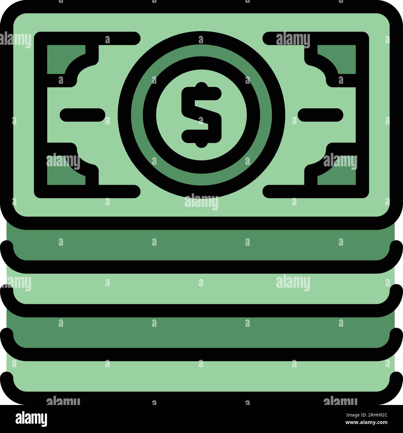 Cash pack icon outline vector. Digital card. Bank transfer color flat ...