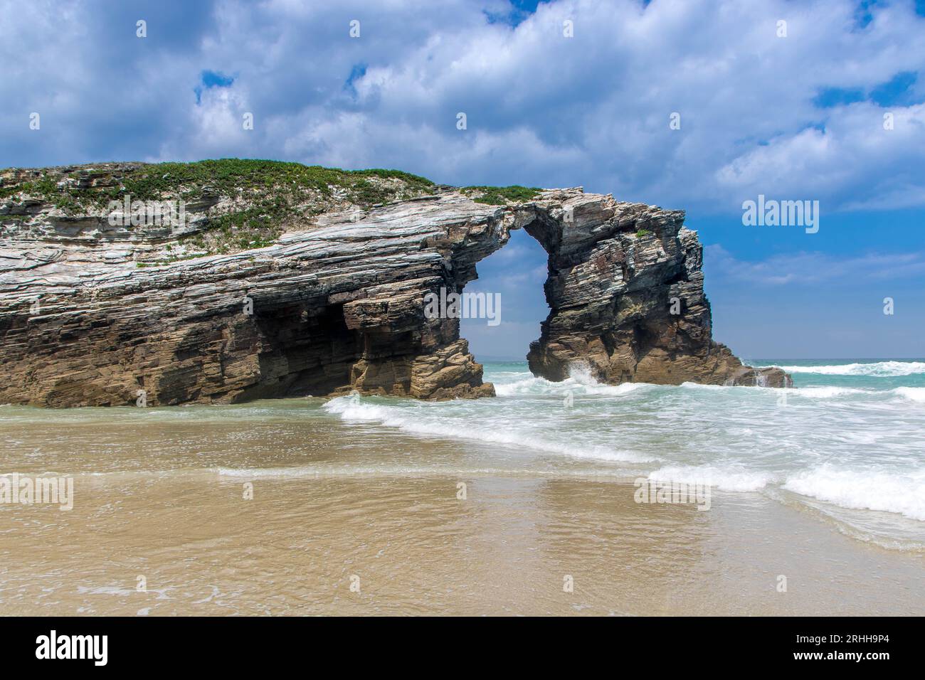 Praia das Catedrais, or Cathedral beach on the atlantic coast of