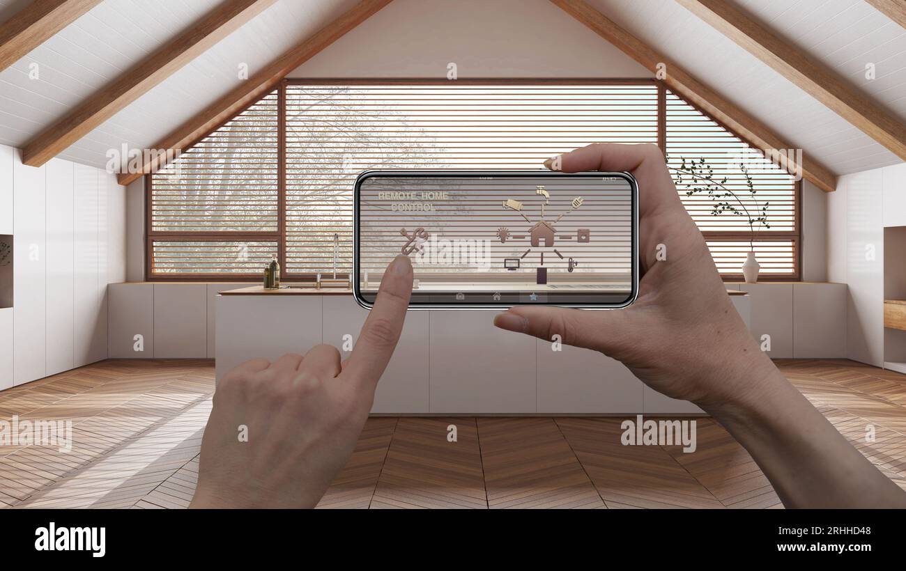 Smart remote home control system on a smart phone. Device with app ...