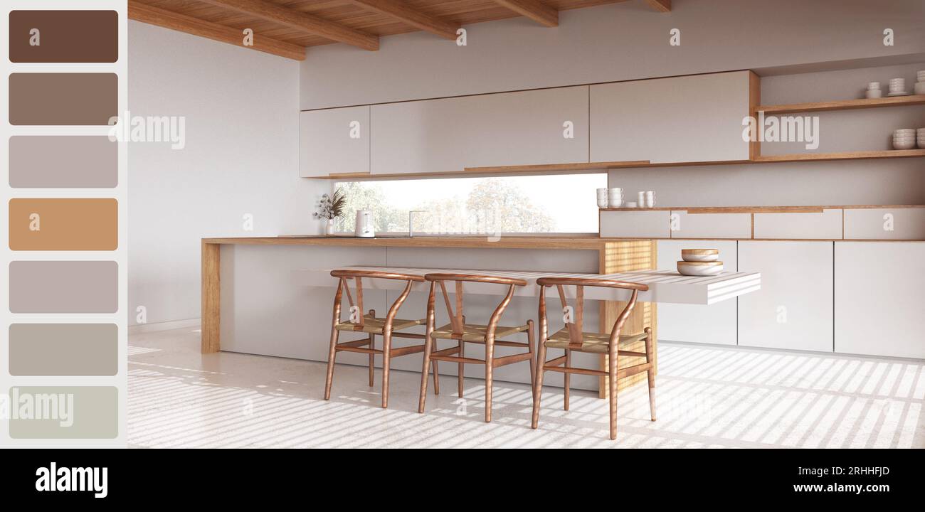 Interior design scene with palette color. Different colors and patterns ...