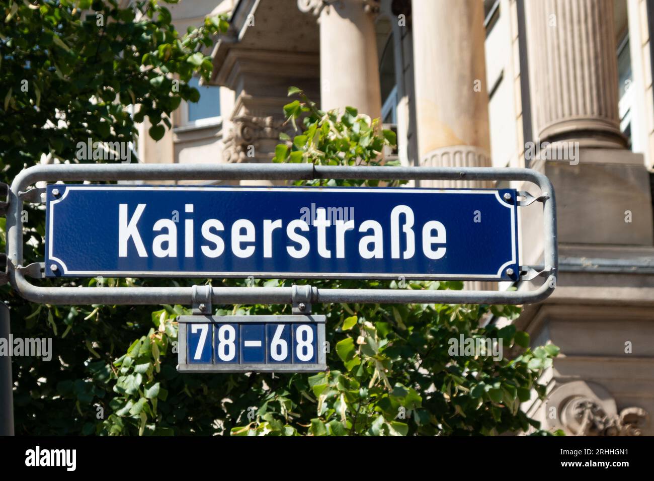 streetsign name Kaiserstrasse - engl: Emperors street - in Frankfurt, Germany Stock Photo