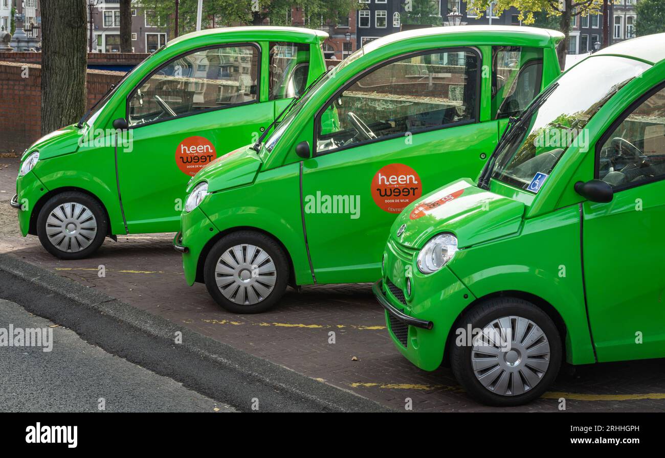 Amsterdam, The Netherlands, 16.08.2023, Dutch vehicles Canta Premium which are classified as mobility aid parked in the street Stock Photo