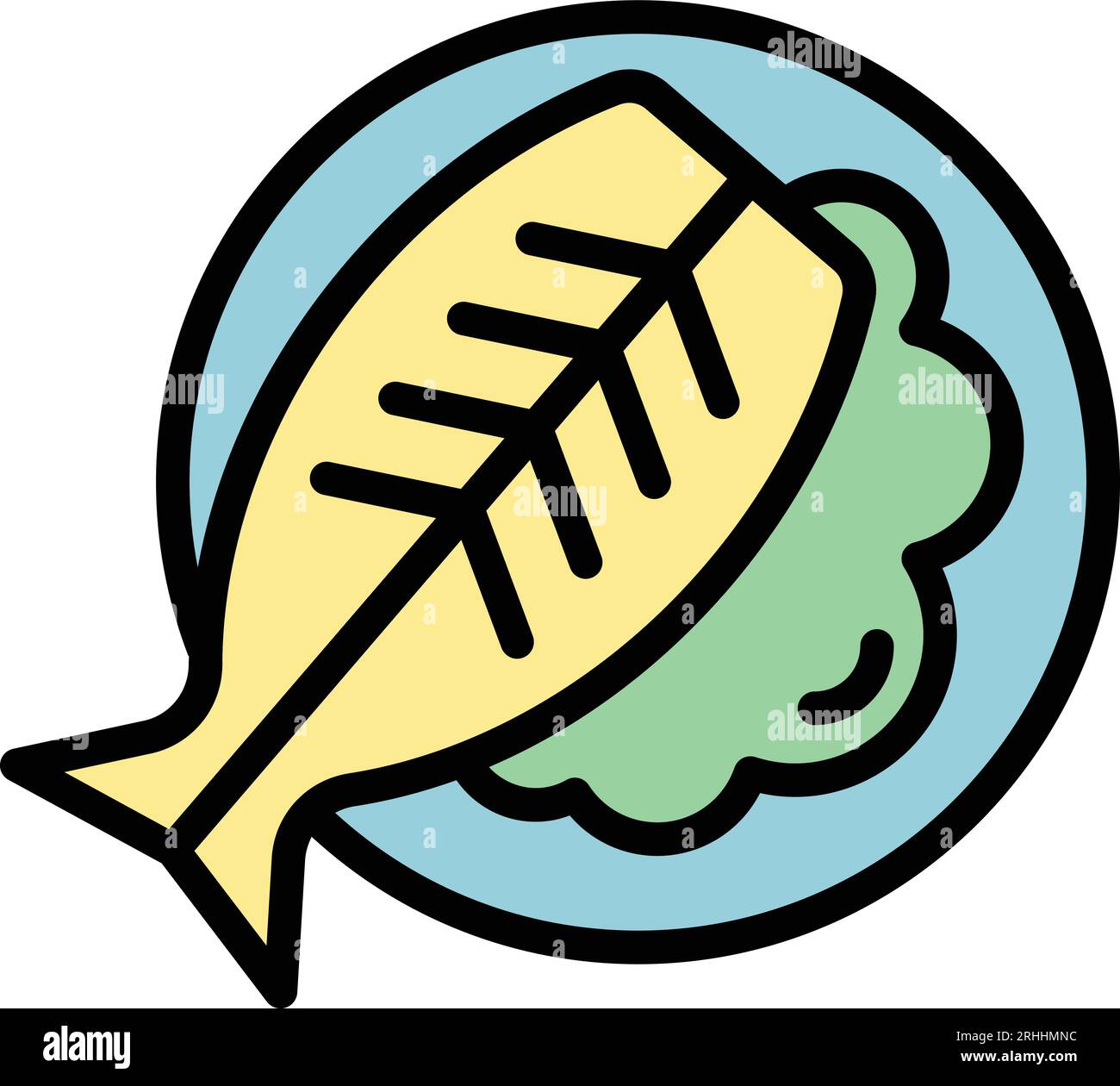 Australian fish icon outline vector. Food chicken. Dish dinner color flat Stock Vector