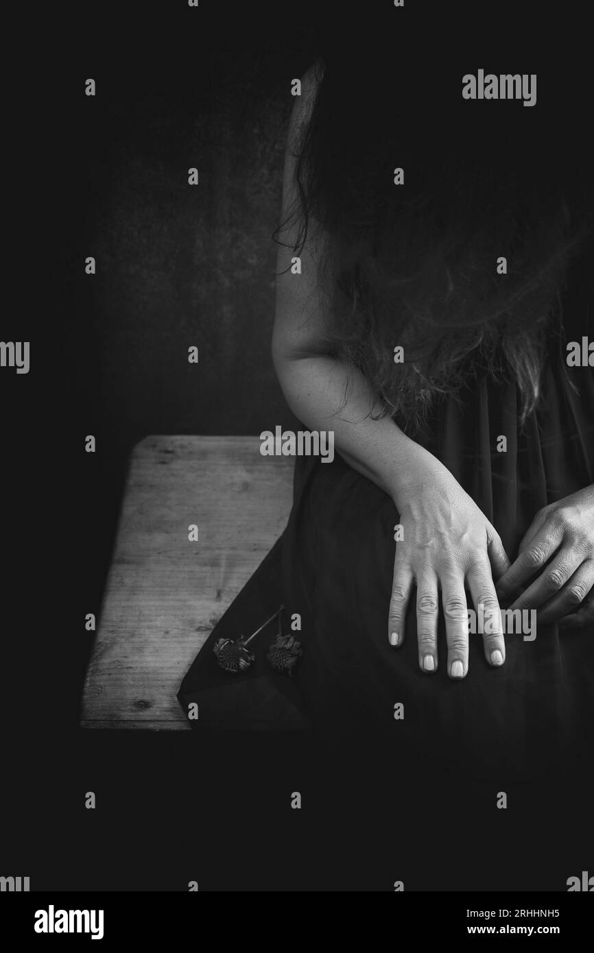 Wood woman hand Black and White Stock Photos & Images - Alamy