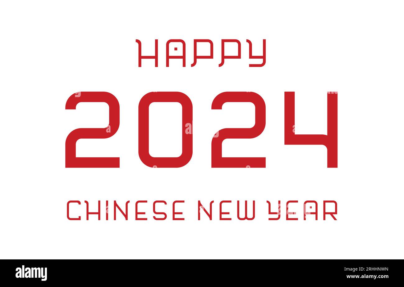 Vector isolated illustration with red text Happy Chinese New Year