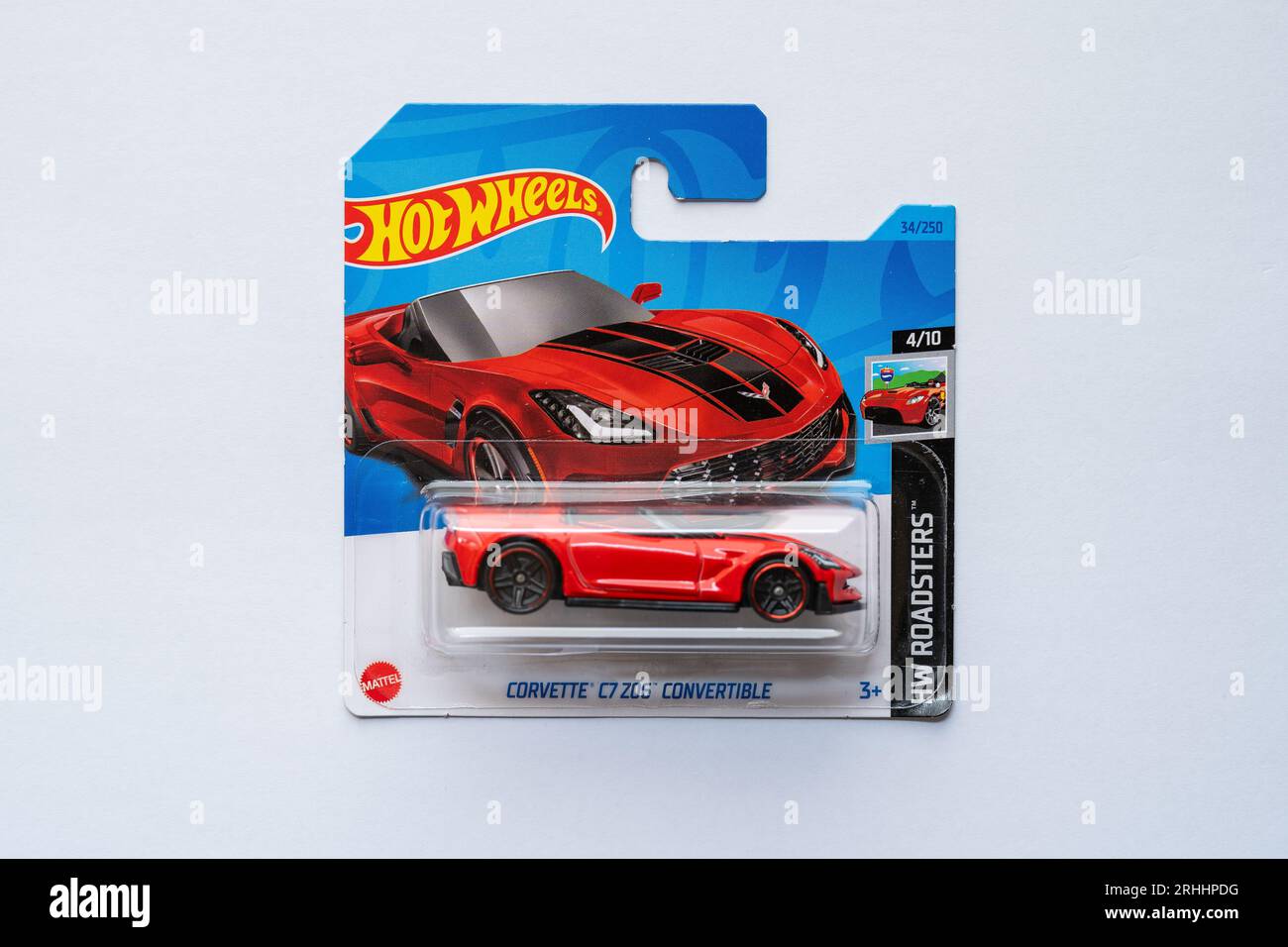 Doha, Qatar August 17, 2023 Pack of Hot Wheels die cast carded car